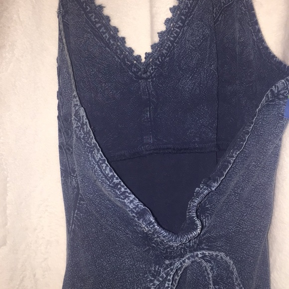 Denim Festival Indie Boho Halter Top Dress - Picture 3 of 3